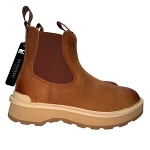 Sorel Hi Line Chelsea Boots Women's 5.5 Waterproof Leather Tawny Scorch Tan